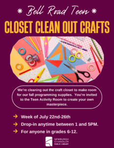Teen Program- Craft Closet Clean Out @ Newburgh Chandler Public Library | Newburgh | Indiana | United States