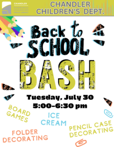 Back to School Bash @ Newburgh Chandler Public Library | Chandler | Indiana | United States